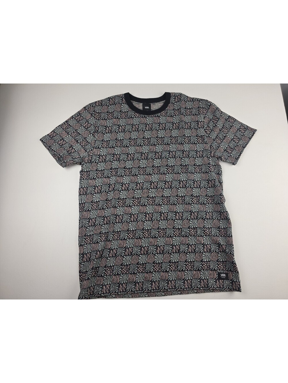 Vans Off The Wall All Over Print Checkered Short Sleeve Shirt Sz XL - Trippy